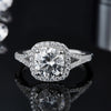 2ct Halo Round Moissanite Ring
