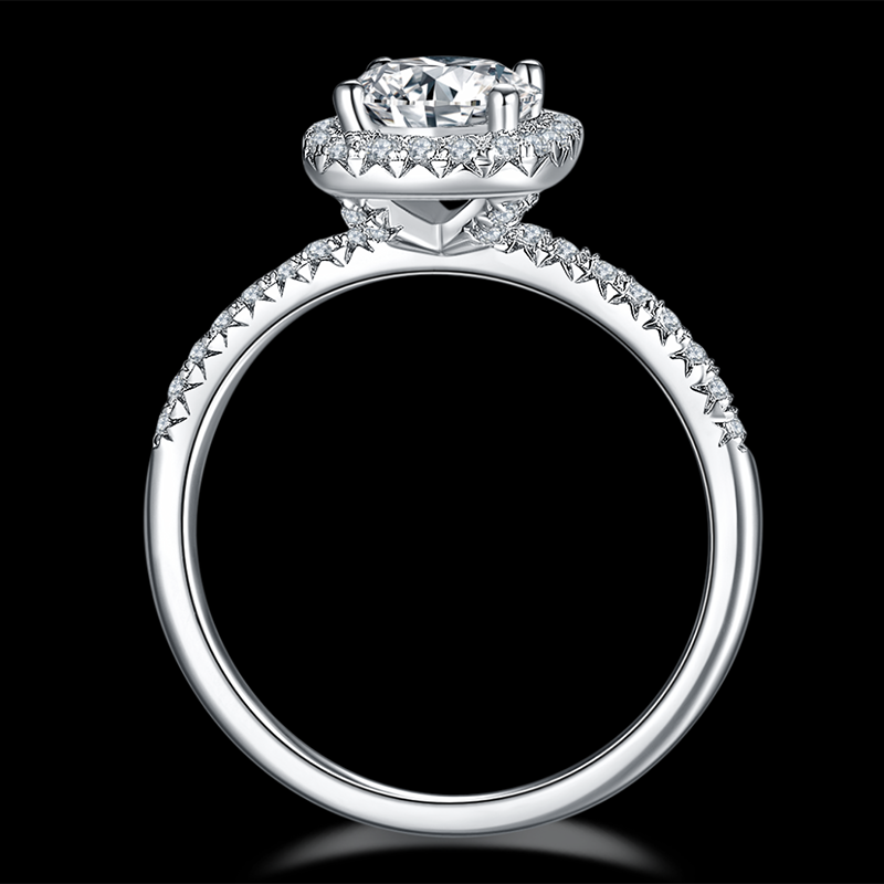 Cushion Cut Moissanite Ring