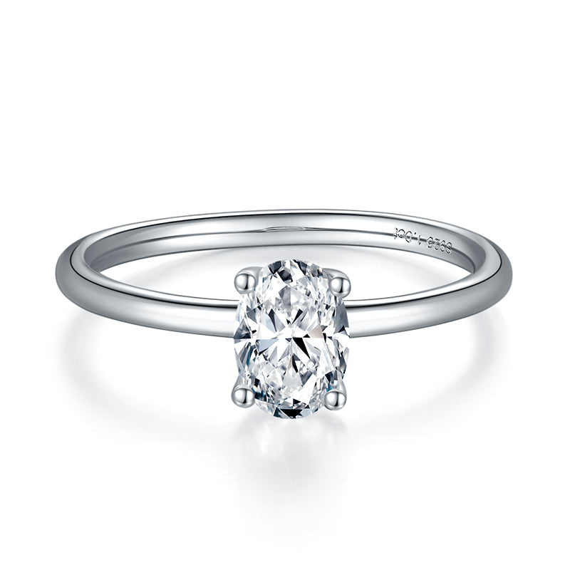 Oval-Shaped Solitare Moissanite Ring.