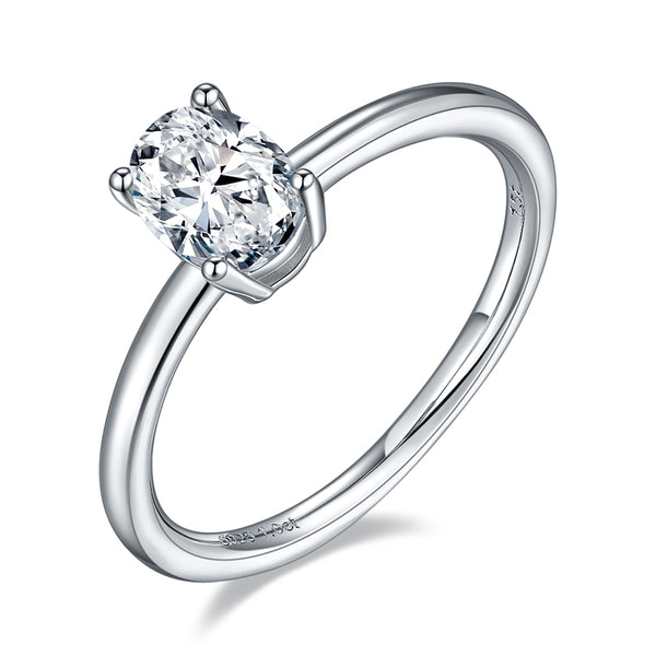 Oval-Shaped Solitare Moissanite Ring.