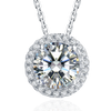 Round Cut Moissanite Necklace.
