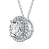 Round Cut Moissanite Necklace.