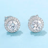 Round Cut Moissanite Stud Earrings.