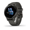 Garmin Venu 2S Slate Stinless Steel Bezel with Graphite Case and Silicone Band.