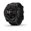 Garmin Fenix 7X Sapphire Solar Edition Black DLC Titanium with Black Band.