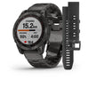 Garmin Fenix 7 Sapphire Solar Edition Carbon Grey DLC Titanium with Carbon Grey DLC Vented Titanium Band.