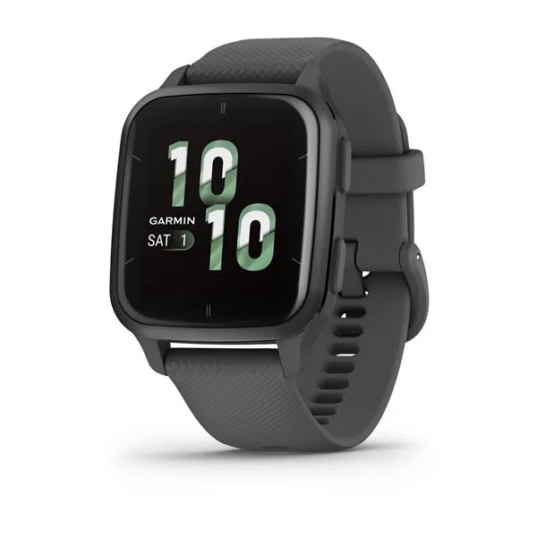 Garmin Venu Sq 2 Slate Aluminium Bezel with Shadow Grey Case and Silicone Band 010-02701-10.