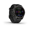 Garmin Fenix 7S-Sapphire Solar Edition Carbon Grey DLC Titanium with Black Band.