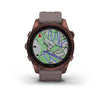 Garmin Fenix 7S Sapphire Solar Edition Dark Bronze Titanium with Shale Grey Band.