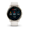 Garmin Venu 2 Plus Cream Gold Stainless Steel Bezel with Ivory Case and Silicone Band.