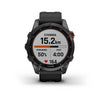 Garmin Fenix 7S Solar Edition Slate Grey with Black Band.