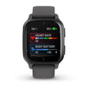 Garmin Venu Sq 2 Slate Aluminium Bezel with Shadow Grey Case and Silicone Band 010-02701-10.