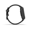 Garmin Venu Sq Music Edition Slate Aluminium Bezel with Black Case and Silicone Band.