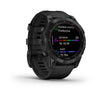 Garmin Fenix 7 Sapphire Solar Edition Black DLC Titanium with Black Band.