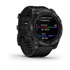 Garmin Fenix 7X Sapphire Solar Edition Black DLC Titanium with Black Band.