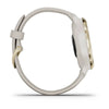 Garmin Venu 2S Light Gold Stainless Steel Bezel with Light Sand Case and Silicone Band.