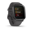 Garmin Venu Sq 2 Slate Aluminium Bezel with Shadow Grey Case and Silicone Band 010-02701-10.