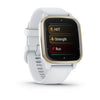 Garmin Venu Sq 2 Cream Gold Aluminium Bezel with White Case and Silicone Band 010-02701-11.