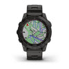Garmin Fenix 7 Sapphire Solar Edition Carbon Grey DLC Titanium with Carbon Grey DLC Vented Titanium Band.