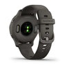 Garmin Venu 2S Slate Stinless Steel Bezel with Graphite Case and Silicone Band.