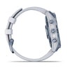 Garmin Fenix 7 Sapphire Solar Edition Mineral Blue DLC Titanium with Whitestone Band.