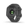 Garmin Venu Sq Slate Aluminium Bezel with Shadow Grey and Silicone Band.