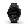 Garmin Fenix 7S-Sapphire Solar Edition Carbon Grey DLC Titanium with Black Band.