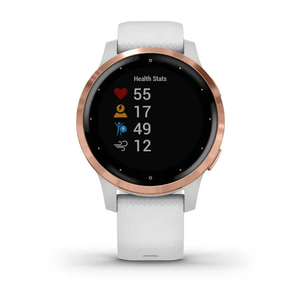 Garmin Vivoactive 4S White with Rose-Gold Hardware.