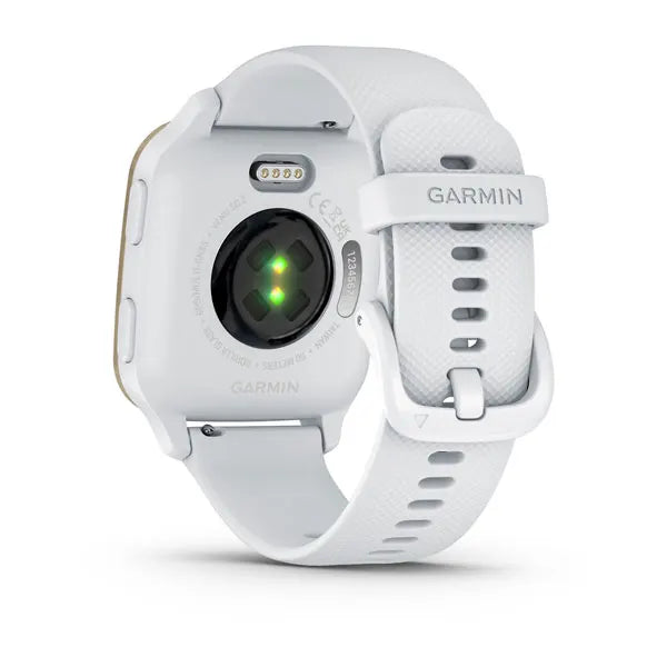 Garmin Venu Sq 2 Cream Gold Aluminium Bezel with White Case and Silicone Band 010-02701-11.