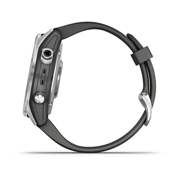 Garmin Fenix 7S-Standard Edition Silver with Graphite Band.