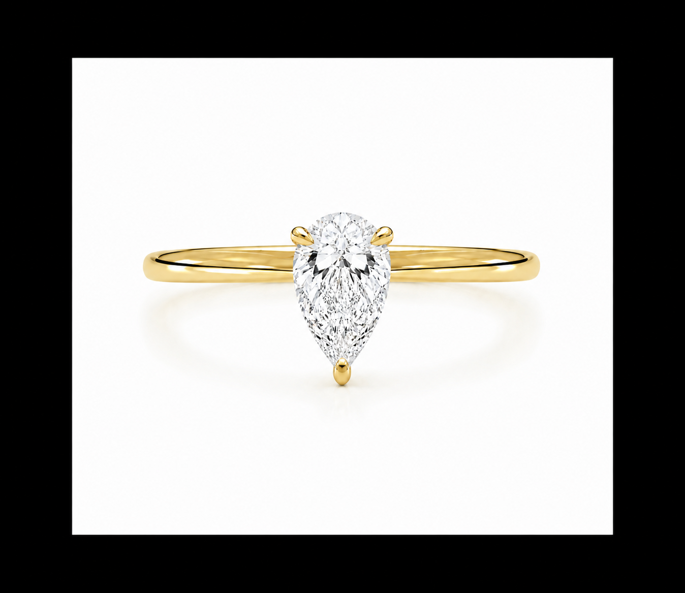 9ct Yellow Gold 0.50ct Pear Lab Grown Diamond Ring