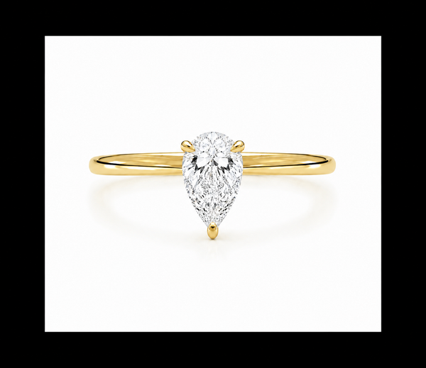 9ct Yellow Gold 0.50ct Pear Lab Grown Diamond Ring