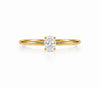 9ct yellow gold solitaire engagement ring with 0.50 carat oval lab grown diamond in four-prong setting