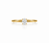 9ct yellow gold solitaire engagement ring with 0.50 carat oval lab grown diamond in four-claw setting