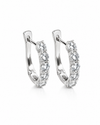 9ct white gold huggie earrings set with 0.75ct lab grown diamonds in claw setting