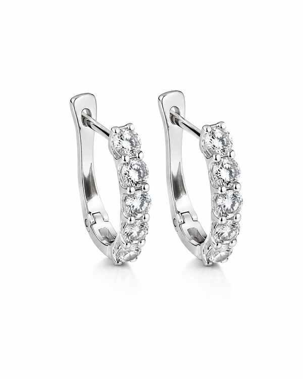 9ct White Gold 0.75ct Lab Grown Diamond Huggie Earrings