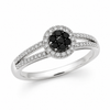 9ct White Gold Black Diamond Solitaire Ring 1102264