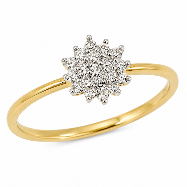 9ct Rose Gold Flower Cluster Diamond Engagement Ring 1102304