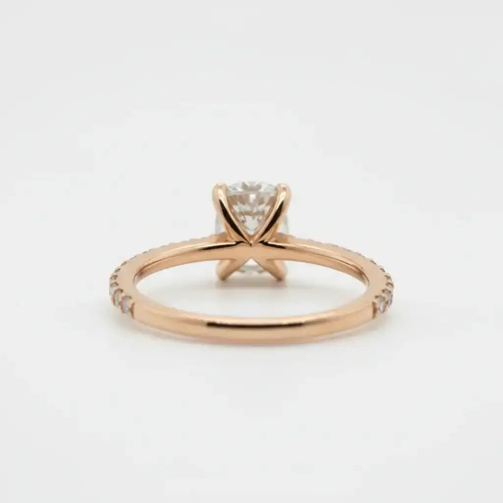 18K Rose Gold 4 Claw Diamond Engagement Ring