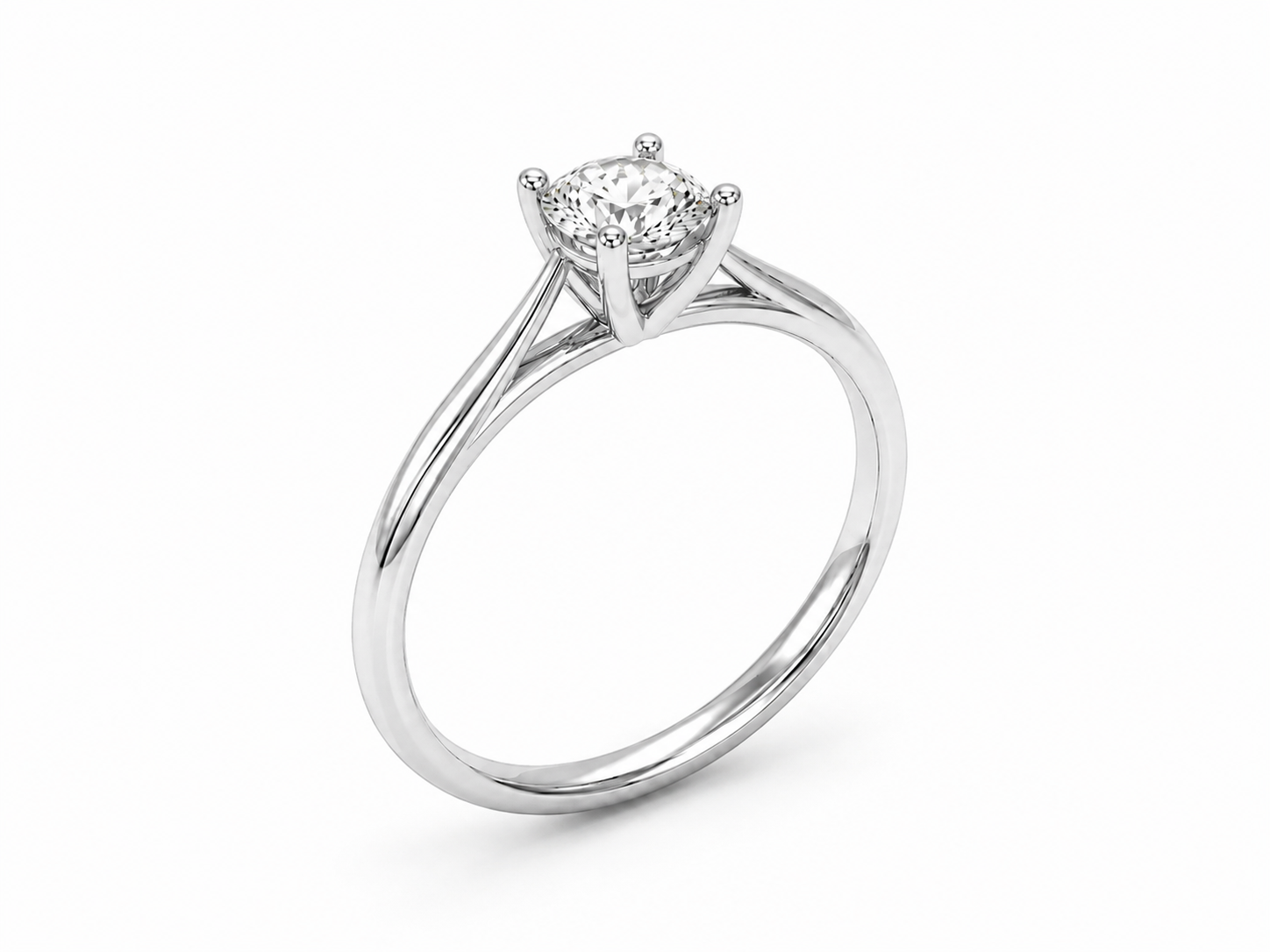 9ct White Gold 0.50ct Round Lab Grown Diamond Solitaire Engagement Ring (LR34)