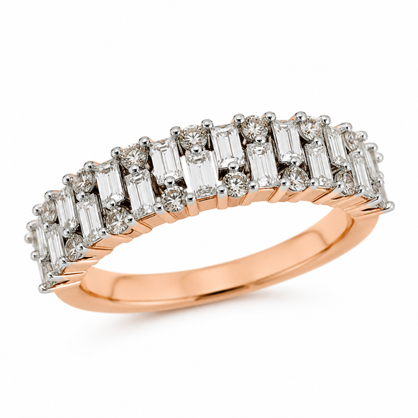 9ct Rose Gold Baguette Diamond Band 1102062