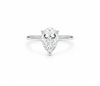 9ct white gold engagement ring with 1.00 carat pear-shaped lab grown diamond in four-claw setting