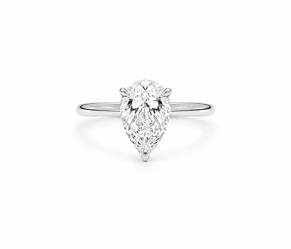 9ct White Gold 1ct Pear Lab Grown Diamond Ring