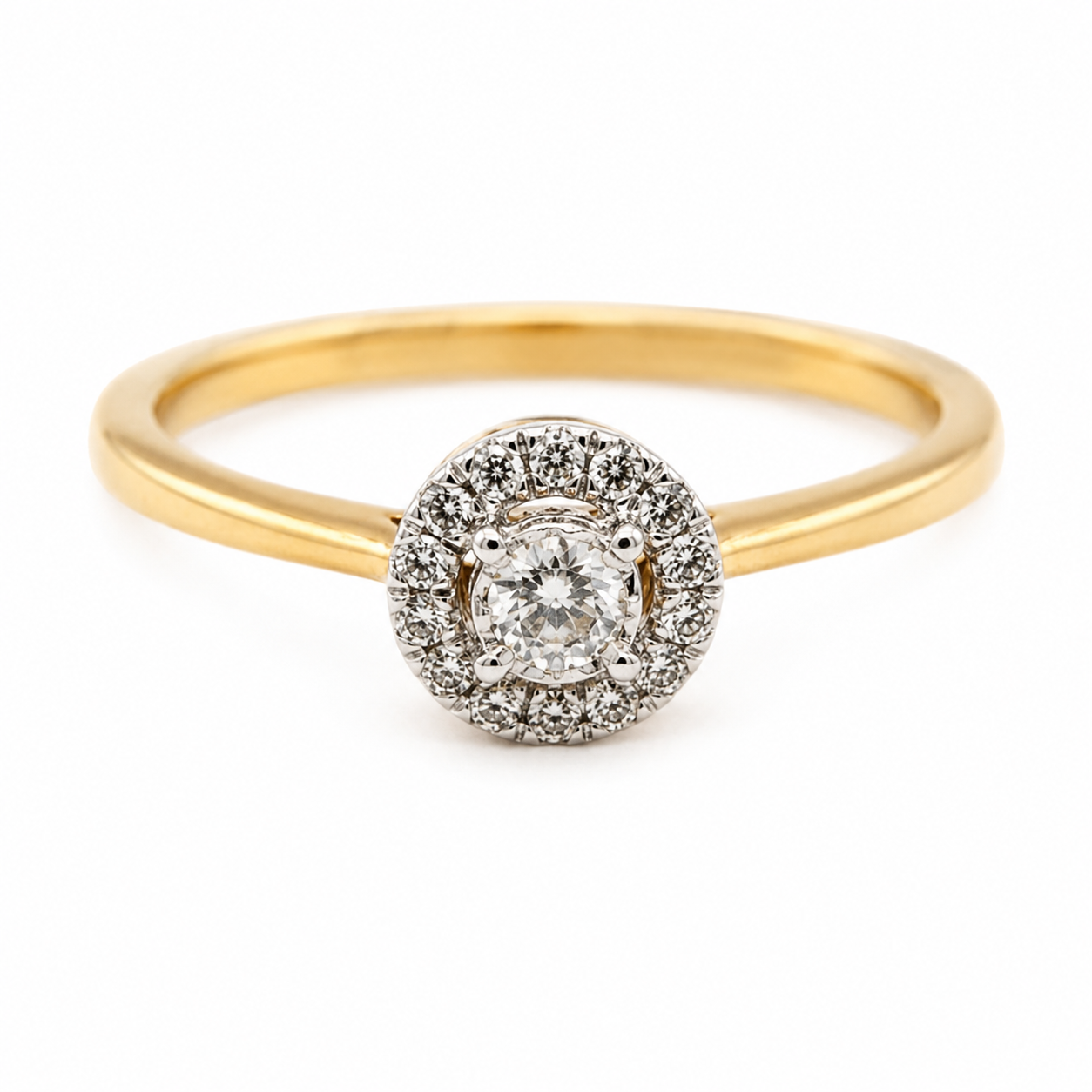 9ct Yellow Gold Round Cut Diamond Ring 1102113