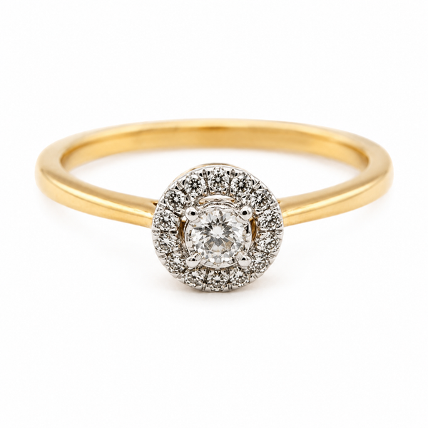 9ct Yellow Gold Round Cut Diamond Ring 1102113
