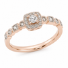 9ct Rose Gold Cluster Diamond Engagement Ring 1102152