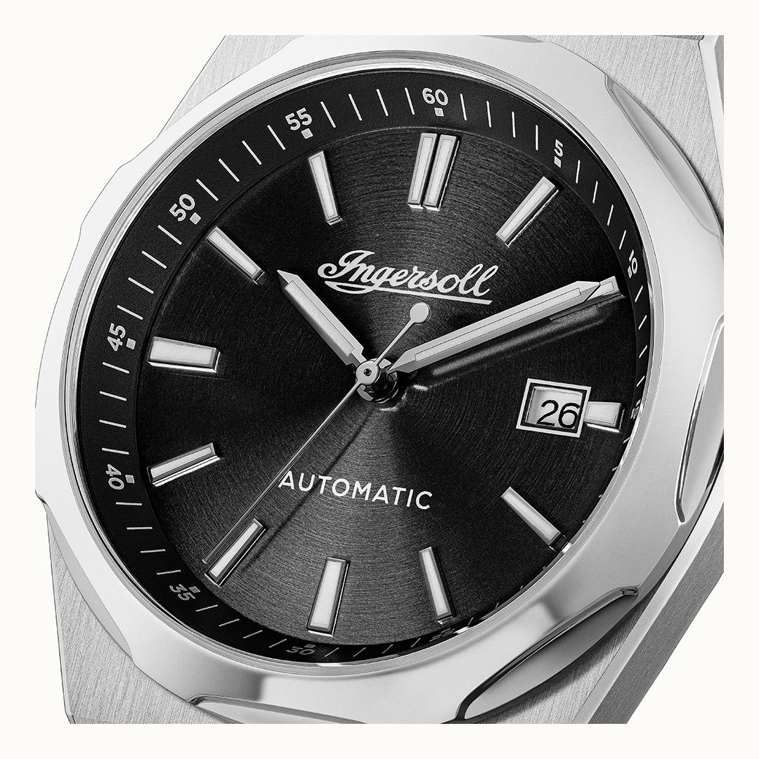 Ingersoll The Rider Automatic Black Dial Stainless Steel Watch (I16801) - Cassim & Co South Africa