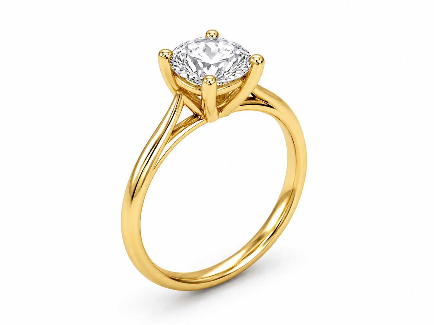 9ct Yellow Gold 1.00ct Round Lab Grown Diamond Solitaire Engagement Ring (LR8) - Cassim & Co South Africa