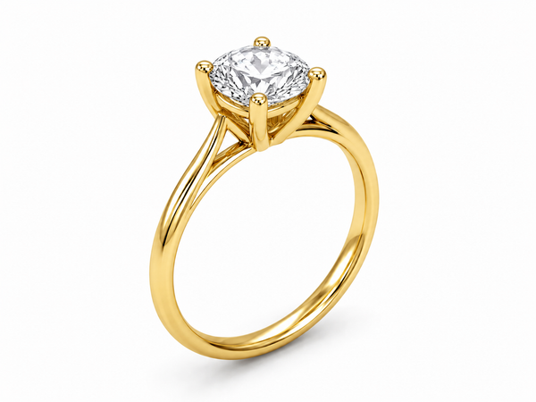 9ct Yellow Gold 1.00ct Round Lab Grown Diamond Solitaire Engagement Ring (LR8) - Cassim & Co South Africa