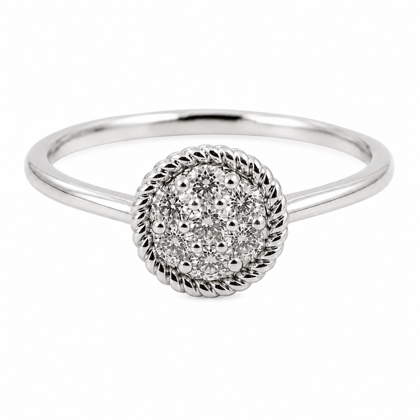 9ct White Gold Round Cluster Diamond Engagement Ring 1102302